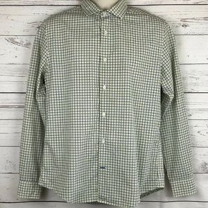 Tommy Hilfiger Mens Yellow Blue Plaid Button Down